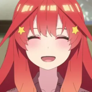 ☕️ anime, cabelo vermelho, sorrindo, fofo telegram sticker