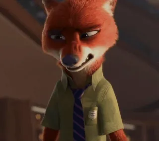 😠 Nick Wilde Zootopia raposa, personagem, desenho animado, animação, disney, zootopia telegram sticker