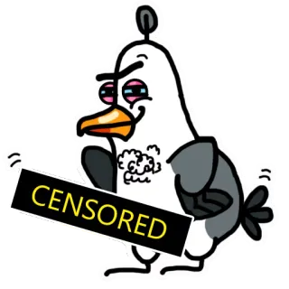 😏 CENSORED สติกเกอร์, เซ็นเซอร์, นก, นกนางนวล telegram sticker