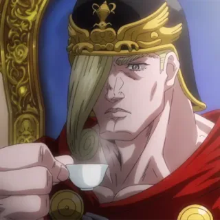 💈 anime, blonde, helmet, cup, tea telegram sticker