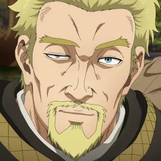 ⚔️ Askeladd Vinland Saga viking, animé, méchant, guerrier, blonde telegram sticker