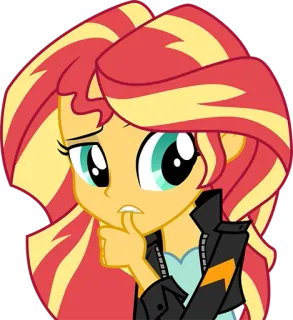 🤔 Sunset Shimmer My Little Pony カートゥーン, サンセットシマー, ポニー, エクエストリアガールズ whatsapp sticker