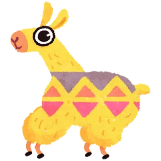 😏 lama, zwierzę, kreskówka, naklejka, żółty, słodki, ilustracja telegram sticker