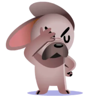 😒 cachorro, irritado, desenho animado, chateado, animal telegram sticker