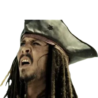 ⁉ Jack Sparrow Pirates of the Caribbean pirate, personnage, film, acteur, capitaine whatsapp sticker