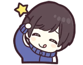 😋 Dibujo animado, Anime, Lindo, Estrella, Feliz, Chico telegram sticker