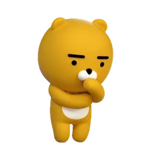 💬 Ryan Ryan, Kakao Friends, ours, jaune, mignon, personnage telegram sticker