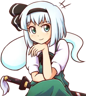 😏 Anime, Manga, Pedang, Karakter, Rambut Putih, Wanita telegram sticker
