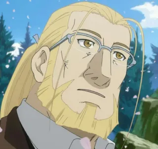 😲 Shou Tucker Fullmetal Alchemist Shou Tucker, Fullmetal Alchemist, Anime, Personaggio, Occhiali, Barba telegram sticker