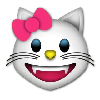 😺 cat, emoji, bow, cute, animal telegram sticker