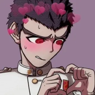 🌟 Kiyotaka Ishimaru Danganronpa Anime, Danganronpa, Kiyotaka Ishimaru, Personaggio, Cuori telegram sticker