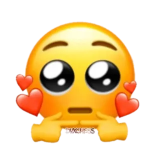 😳 DUXCHESS 絵文字, ハート, 恥ずかしがり屋, 可愛い telegram sticker