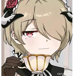 ❄️ 百度号 家里只喂木 Anime, Charakter, Teetasse, Rose, Erröten whatsapp sticker