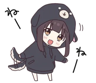 🌩 ね Anime, Mädchen, Süß, Charakter, Chibi telegram sticker