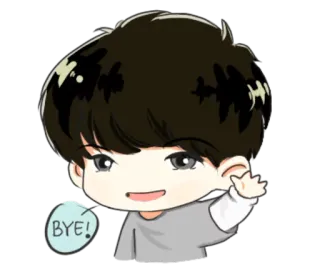 👋 BYE! 卡通, 问候, 再见, Q版, 可爱, 告别, 动画 telegram sticker