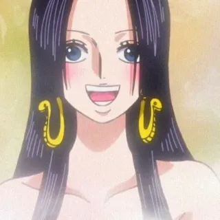 😃 Boa Hancock One Piece anime, one piece, boa hancock, femme, sourire, joyeux, dessin animé, personnage whatsapp sticker