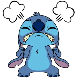 😤 Stitch wütend, Cartoon, Lilo & Stitch, Charakter, blau telegram sticker