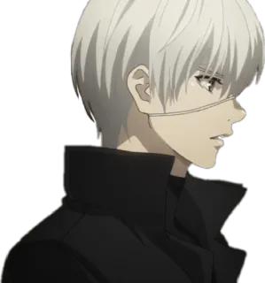 😒 Ken Kaneki Tokyo Ghoul Anime, Tokyo Ghoul, Ken Kaneki, Ghoul, Cheveux Blancs, Masque telegram sticker