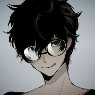 😋 Joker Persona 5 โจ๊กเกอร์, Persona 5, อนิเมะ, วิดีโอเกม, มังงะ, ตัวละคร, ศิลปะ, แว่นตา telegram sticker