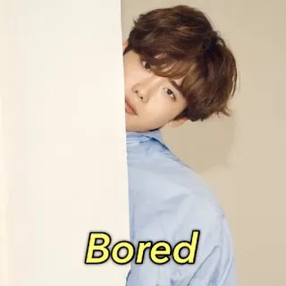 😶 Bored annoiato, persona, ritratto, casual, testo telegram sticker