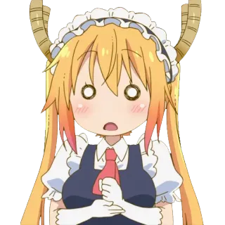 👌 Tohru Miss Kobayashi's Dragon Maid Animé, Dragon, Servante, Tohru, Drôle, Surpris whatsapp sticker