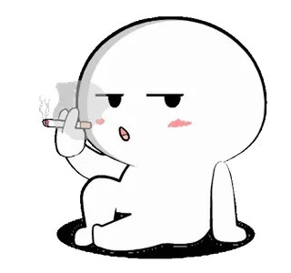🚬 dessin animé, cigarette, fumer, personnage, blanc, paresseux telegram sticker