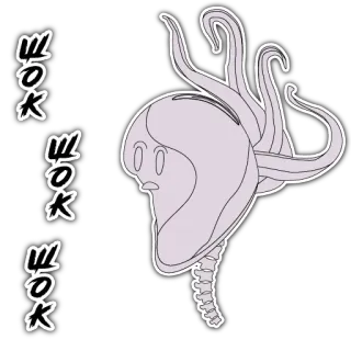 😵 WOK desenho animado, monstro, personagem, adesivo whatsapp sticker