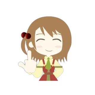 👍 Ragazza anime, Dito medio, Cartone animato, Gesto offensivo whatsapp sticker
