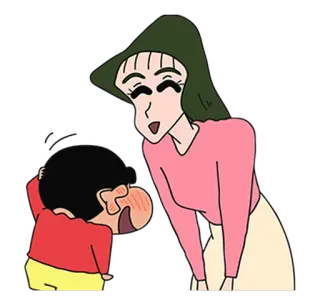 😍 Shin-chan Nohara Crayon Shin-chan cartoon, anime, funny, child, mother telegram sticker