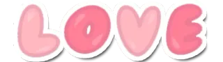 ❤ LOVE amour, rose, mignon, autocollant, cœur whatsapp sticker