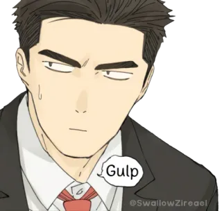 😅 Gulp tragar, nervioso, ansioso, hombre, traje, emoción telegram sticker