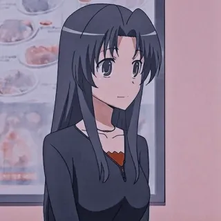 🤍 anime, ragazza, cartone animato, capelli lunghi, sorriso, manga telegram sticker