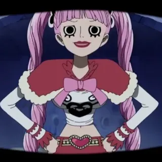 🐰 Perona One Piece Anime, One Piece, Perona, Capelli Rosa, Cartone Animato, Fantasma, Halloween whatsapp sticker