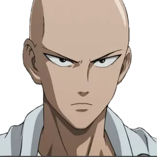 😒 Saitama One-Punch Man Аниме, Герой, Лысый, Серьезный, Манга telegram sticker