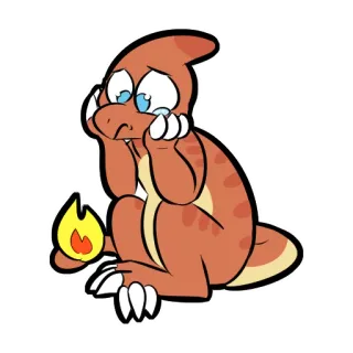😢 Charmeleon Pokemon pokemon, charmeleon, triste, chorando, desenho animado, fogo telegram sticker