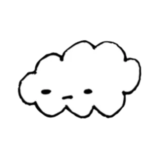 😔 nube, tiempo, dibujos animados, garabato, cielo whatsapp sticker