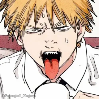 🪚 Denji Chainsaw Man Anime, Manga, Charakter, Zunge, Lustig, Chainsaw Man, Denji telegram sticker