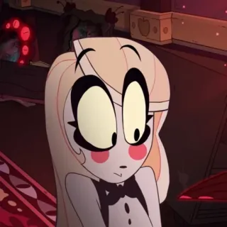 🟡 Charlie Morningstar Hazbin Hotel Чарли, Hazbin Hotel, мультфильм, персонаж, демон, отель, счастливый telegram sticker