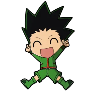 😄 Gon Freecss Hunter x Hunter อนิเมะ, กอร์น ฟรีคส์, ฮันเตอร์ x ฮันเตอร์, ตัวละคร, การ์ตูน telegram sticker