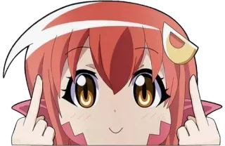 🐍 Anime, chica, dedo corazón, ofensivo telegram sticker