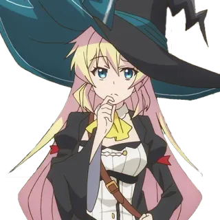 🤔 anime, girl, witch, magic, fantasy telegram sticker