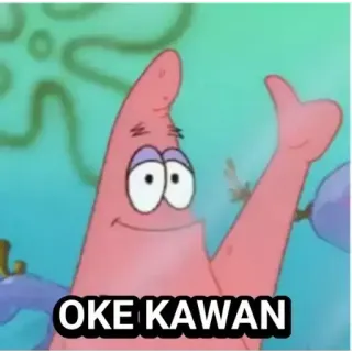 👍 Patrick Star SpongeBob SquarePants OKE KAWAN patrick star, spongebob, cartoon, meme telegram sticker