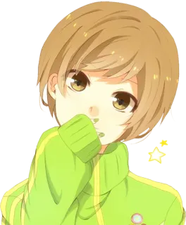 🤭 Аниме, Манга, Милый, Девушка, Желтый telegram sticker