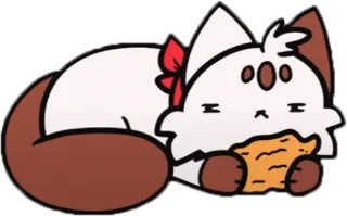 😑 cat, eating, cute, animal, cartoon, snack, sleepy telegram sticker