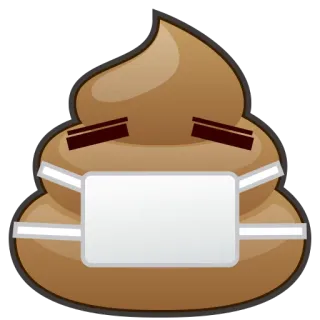 😷 какашка, эмодзи, в маске, ковид, пандемия, здоровье whatsapp sticker