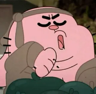 😁 Richard Watterson The Amazing World of Gumball cartoon, Richard Watterson, The Amazing World of Gumball, pink rabbit, angry whatsapp sticker
