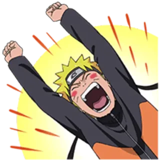 😆 Naruto Anime, Manga, Shonen, Ninja, Uzumaki, Opgewonden, Vrolijk telegram sticker