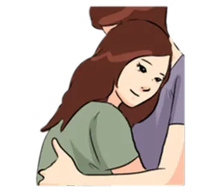 💑 포옹, 애정, 사랑, 감정, 사람들, 만화 whatsapp sticker