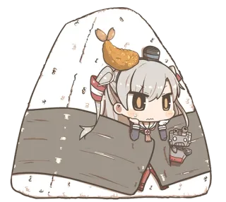 🍙 Anime, Essen, Onigiri, Reisball, Süß, Kawaii, Figur, Japanisch telegram sticker