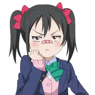 😞 Nico Yazawa Love Live! anime, girl, school uniform, cute, cartoon telegram sticker